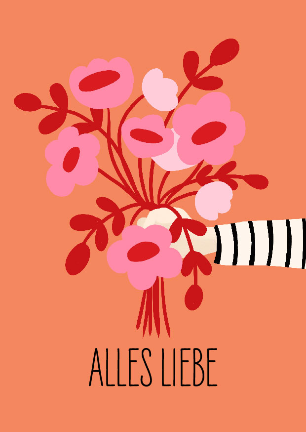 Nobis Design - Postkarte - Andrea Liesert - Alles Liebe