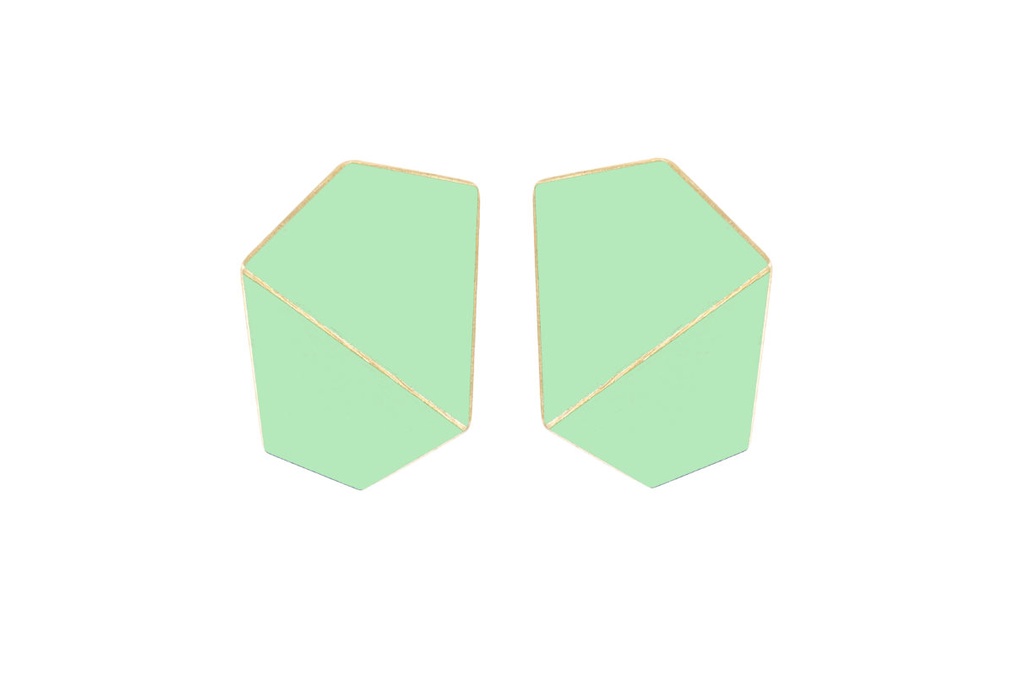 Lisa Kroeber Jewellery Art - Earrings Folded wide - Pastel Green
