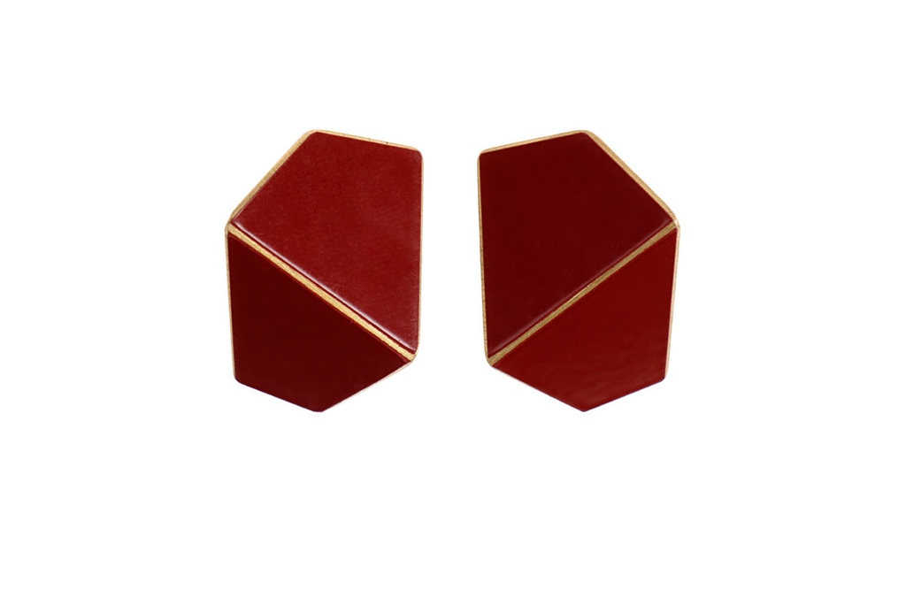 Lisa Kroeber Jewellery Art - Earrings Folded wide - Purple Red