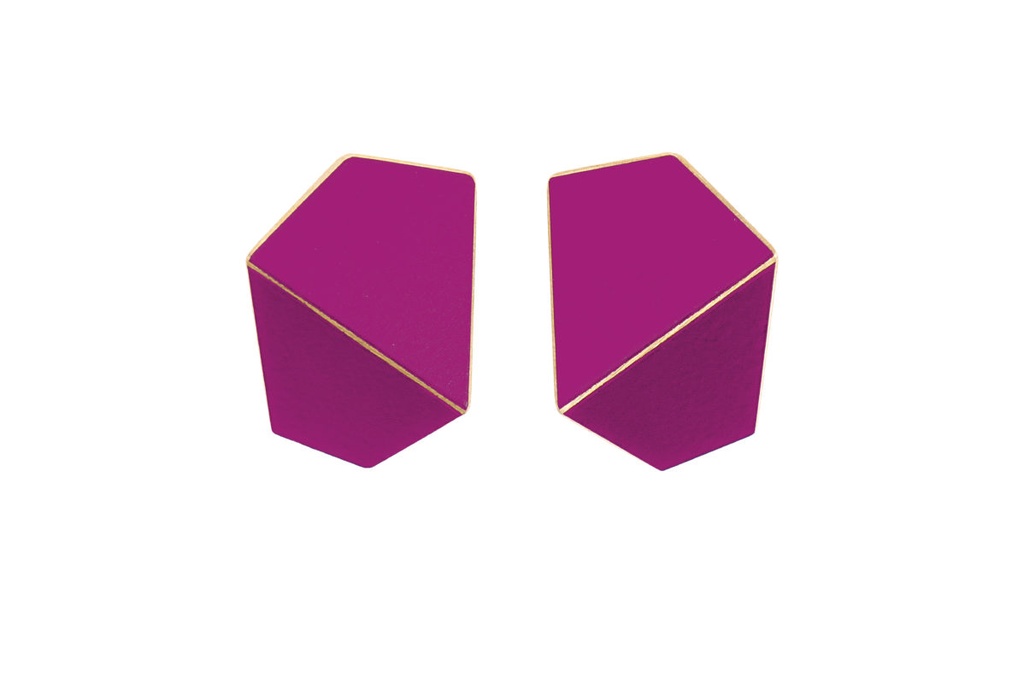 Lisa Kroeber Jewellery Art - Earrings Folded wide - Traffic Purple 