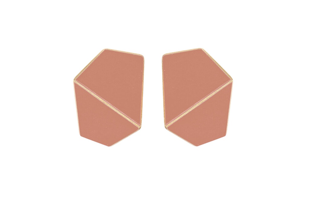 Lisa Kroeber Jewellery Art - Earrings Folded wide - Beige Red