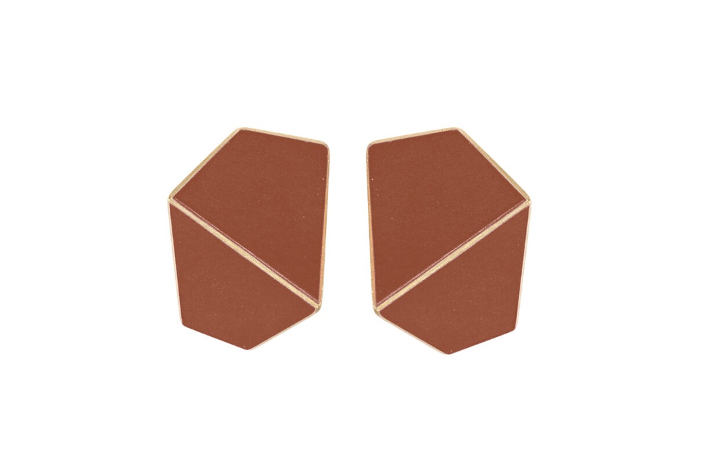 Lisa Kroeber Jewellery Art - Earrings Folded wide - Copper Brown 