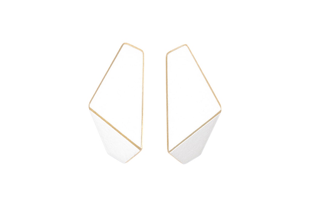 Lisa Kroeber Jewellery Art - Earrings Folded slim - White