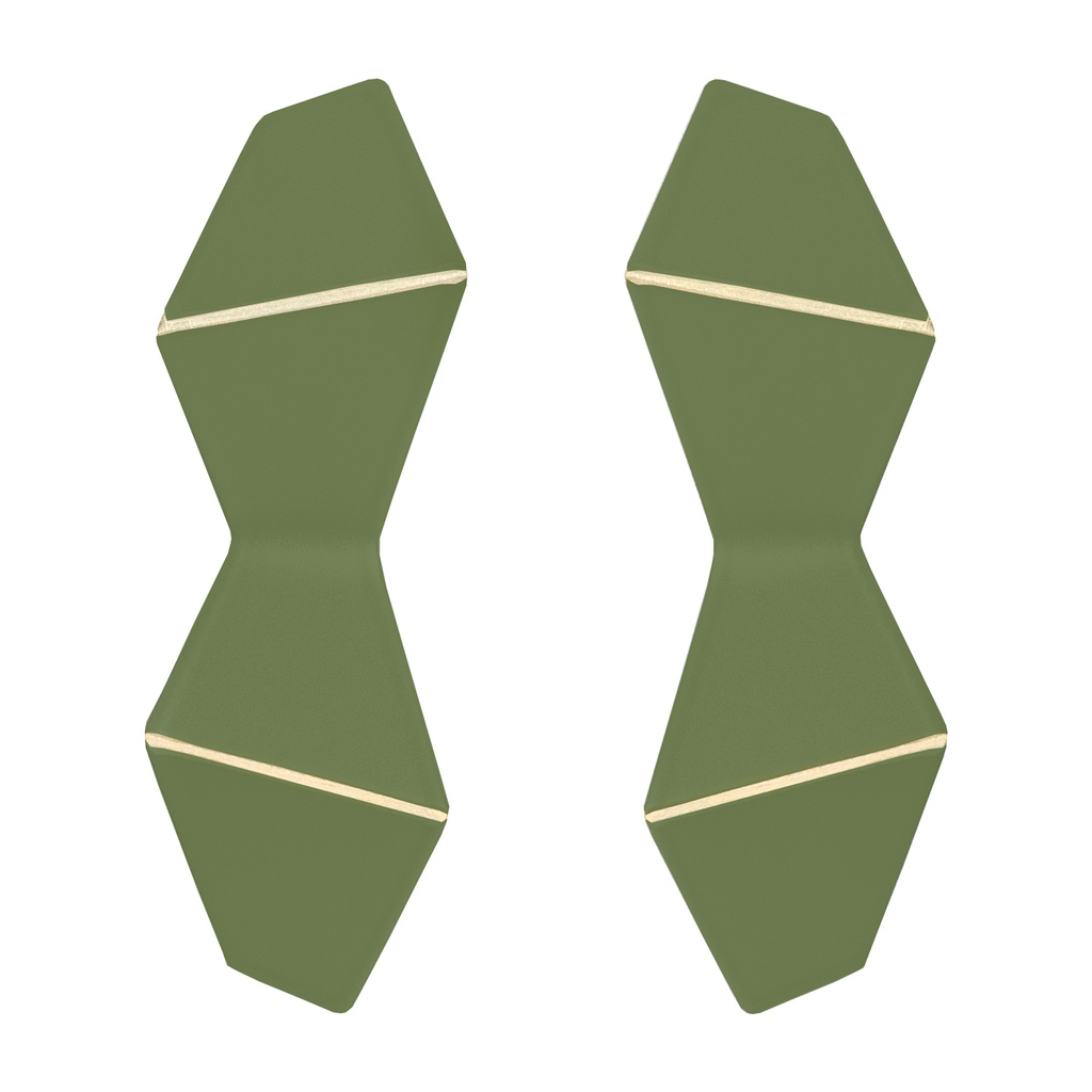 Lisa Kroeber Jewellery Art - Earrings Folded Double - Fern Green