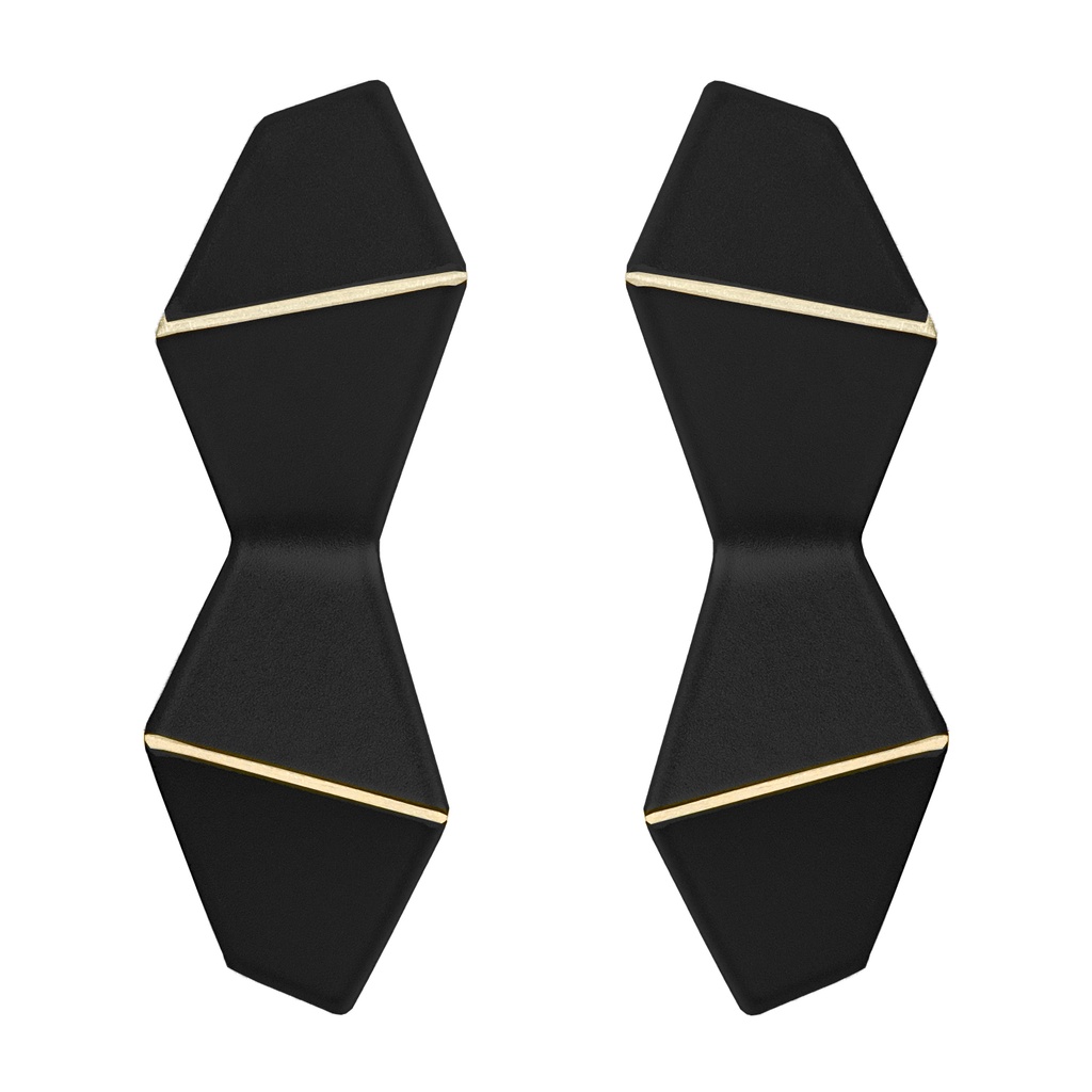 Lisa Kroeber Jewellery Art - Earrings Folded Double - Black