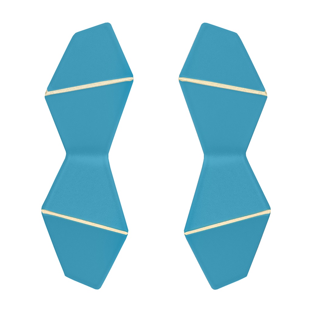 Lisa Kroeber Jewellery Art - Earrings Folded Double - Light Blue
