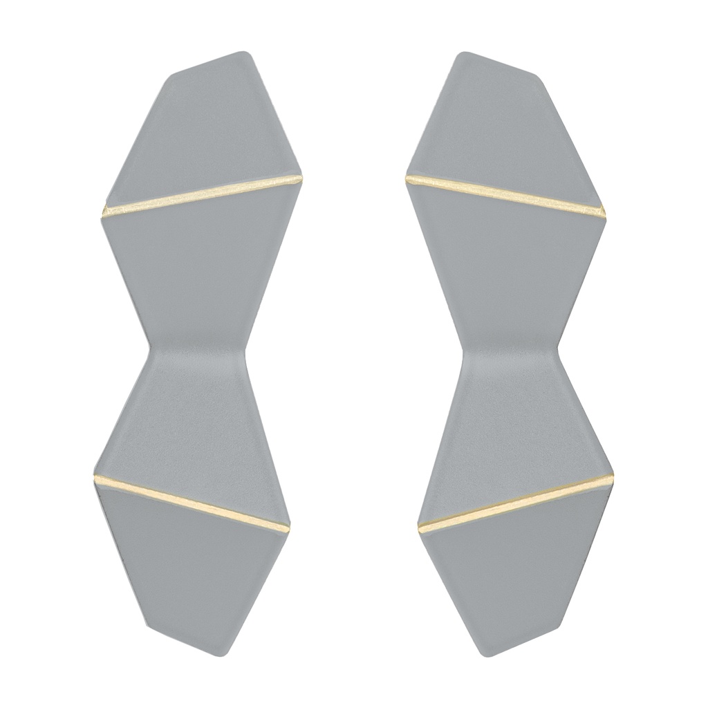 Lisa Kroeber Jewellery Art - Earrings Folded Double - Light Grey