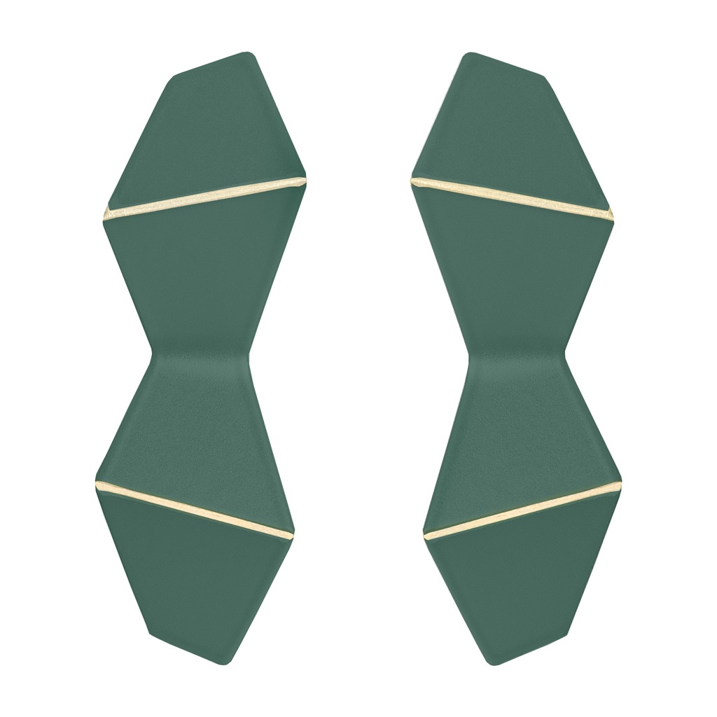 Lisa Kroeber Jewellery Art - Earrings Folded Double - Moss Green