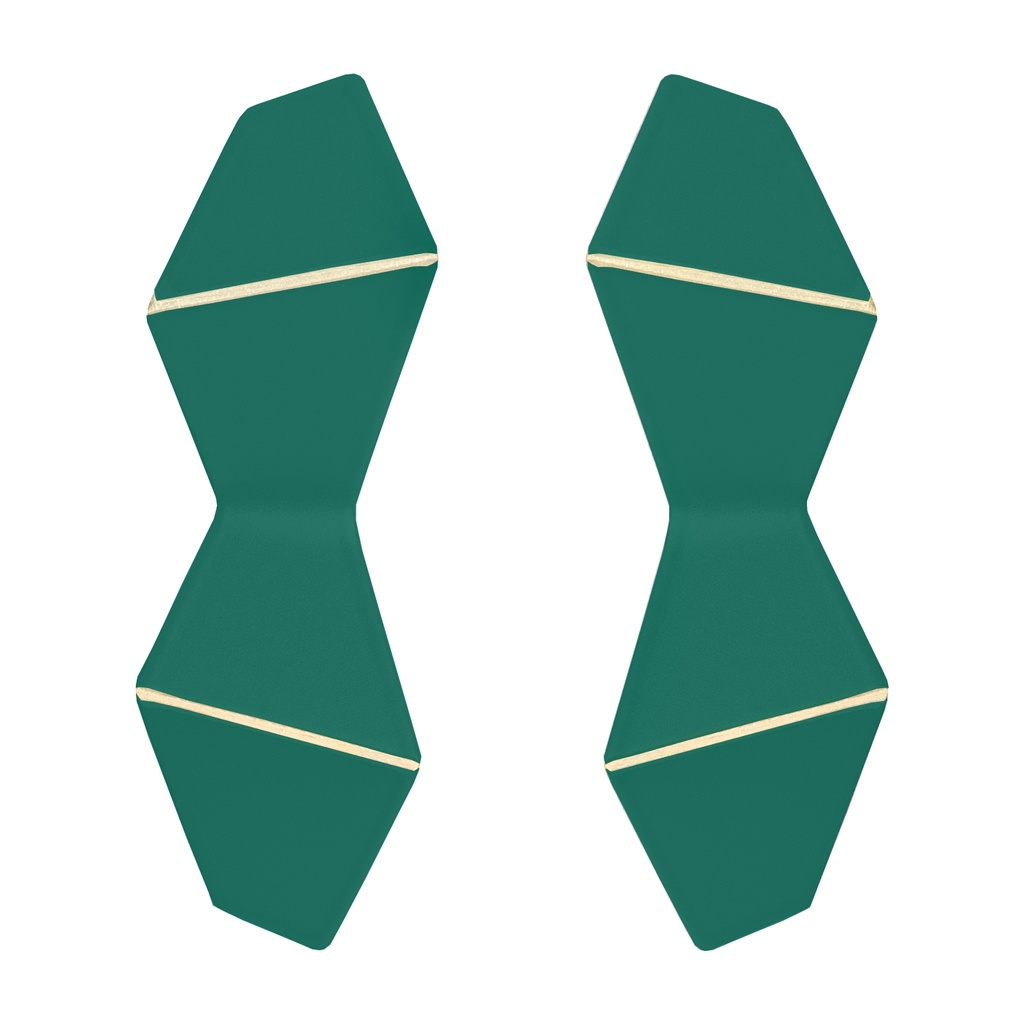 Lisa Kroeber Jewellery Art - Earrings Folded Double - Opal Green