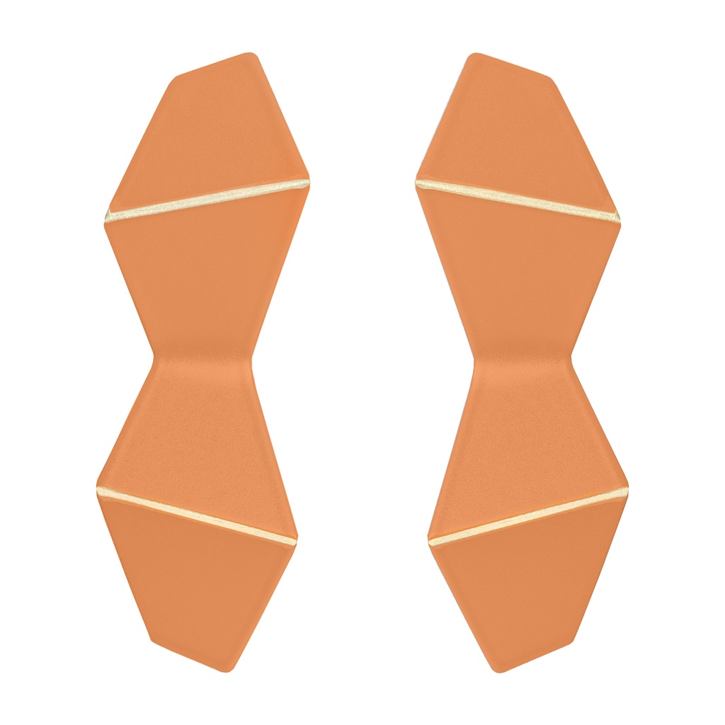 Lisa Kroeber Jewellery Art - Earrings Folded Double - Pastel Orange