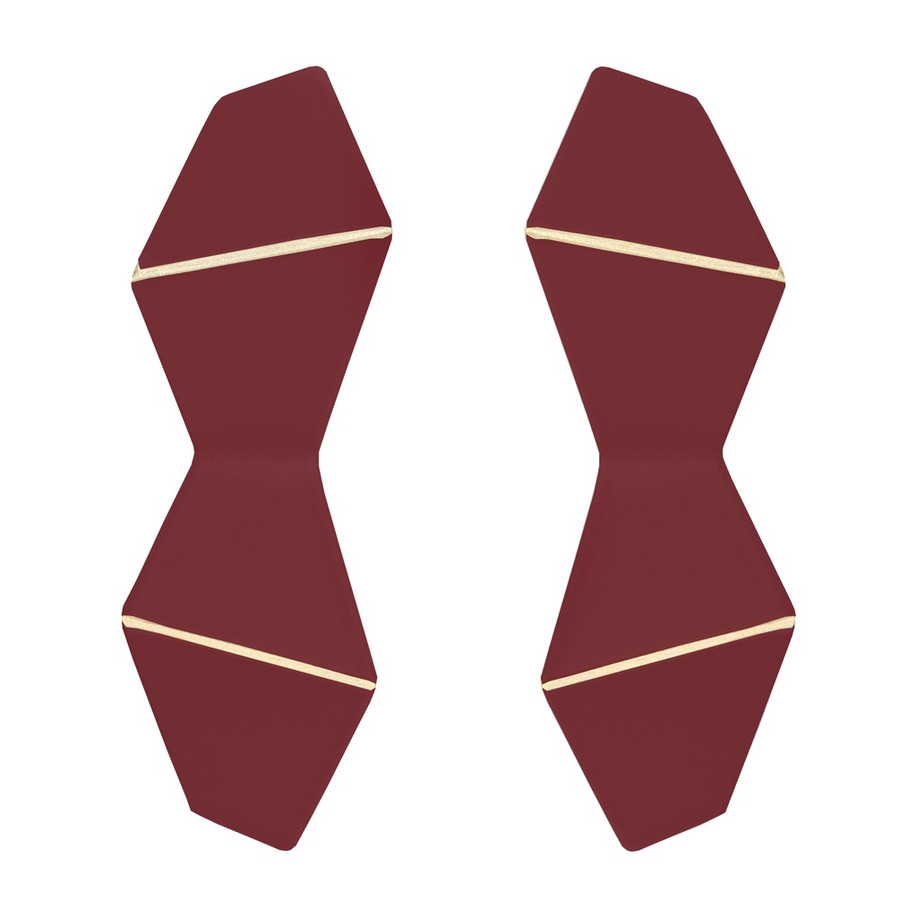Lisa Kroeber Jewellery Art - Earrings Folded Double - Purple Red 