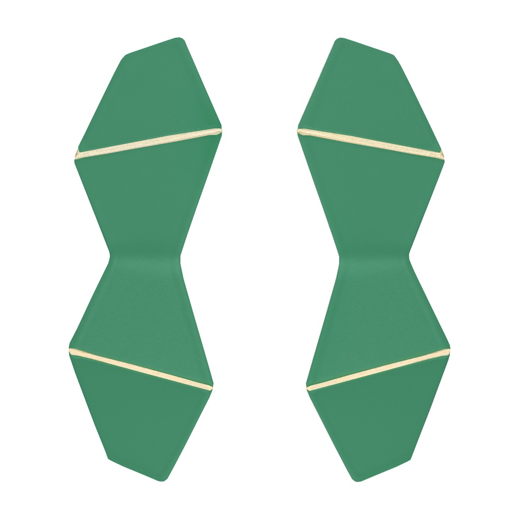 Lisa Kroeber Jewellery Art - Earrings Folded Double - Signal Green