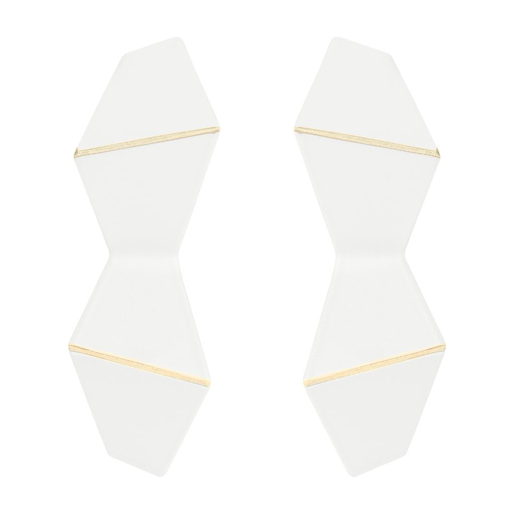 Lisa Kroeber Jewellery Art - Earrings Folded Double - Signal White