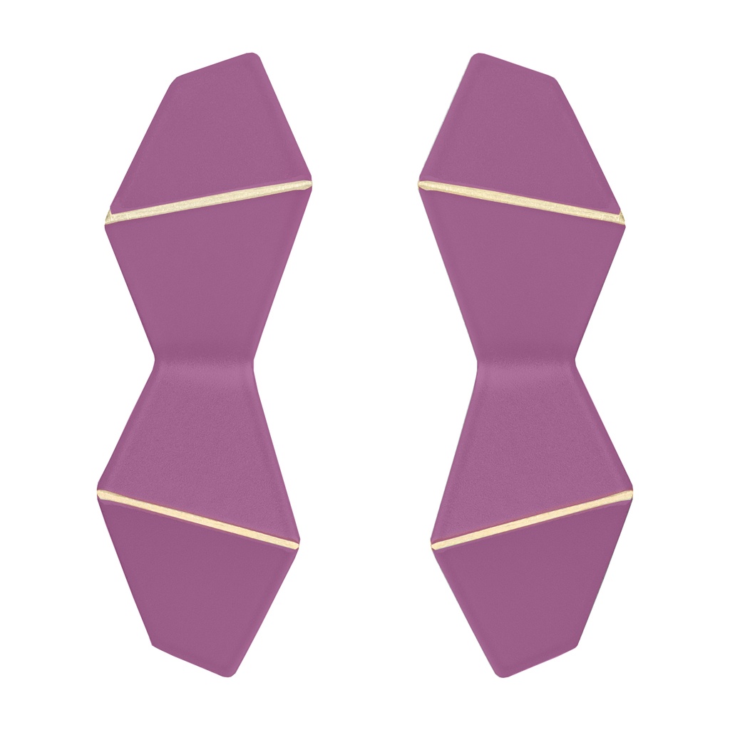 Lisa Kroeber Jewellery Art - Earrings Folded Double - Traffic Purple