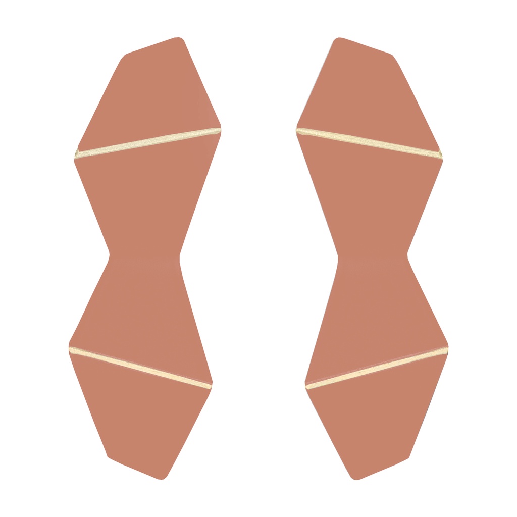 Lisa Kroeber Jewellery Art - Earrings Folded Double - Beige Red