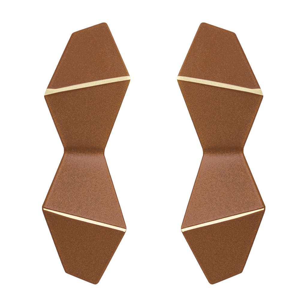 Lisa Kroeber Jewellery Art - Earrings Folded Double - Copper Brown