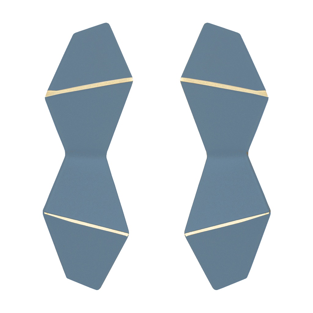 Lisa Kroeber Jewellery Art - Earrings Folded Double - Pigeon Blue