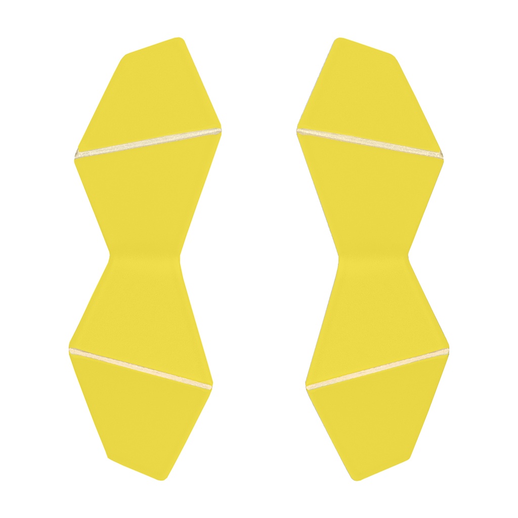 Lisa Kroeber Jewellery Art - Earrings Folded Double - Sulfur Yellow