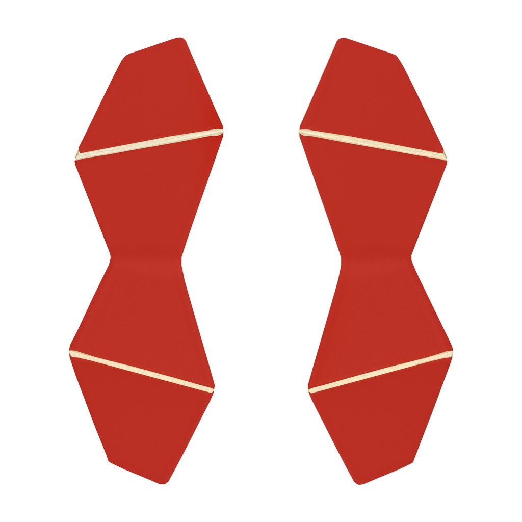Lisa Kroeber Jewellery Art - Earrings Folded Double - Traffic Red