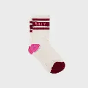 Billybelt - Tennissocken ecru bordeaux gestreift - Gr. 37-40