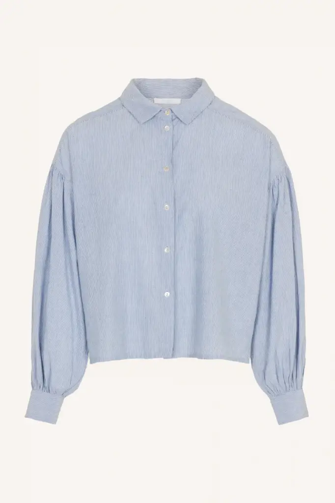 By Bar - sarah short pin stripe blouse - 813 indi grey