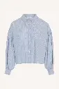 By Bar - sarah short pin stripe blouse - 813 indi grey