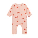 Lässig - Baby Schlafoverall - Bio Baumwolle, Herzen, Rosa - 62-68