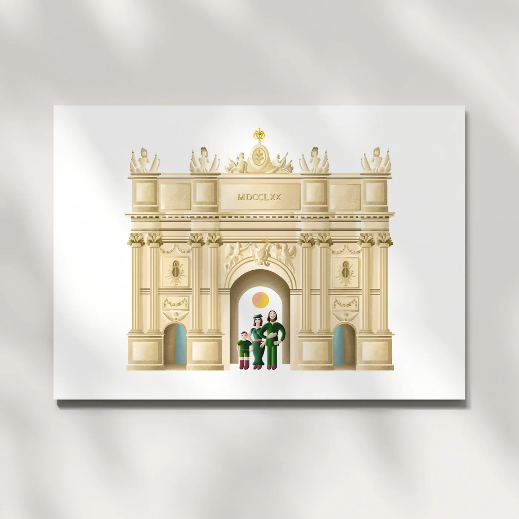Luckycatstudio - Postkarte - Brandenburger Tor, Potsdam