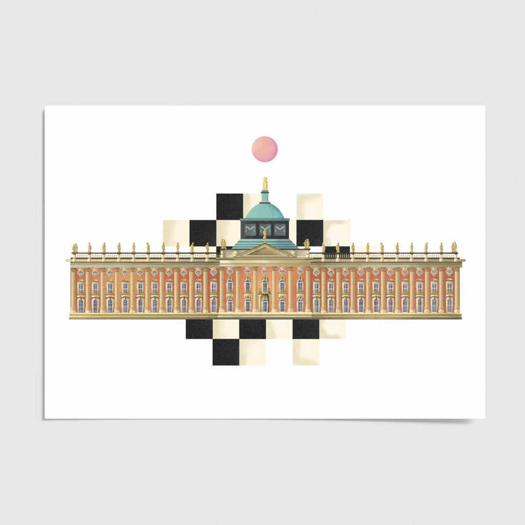 Luckycatstudio - Postkarte - Neues Palais, Potsdam