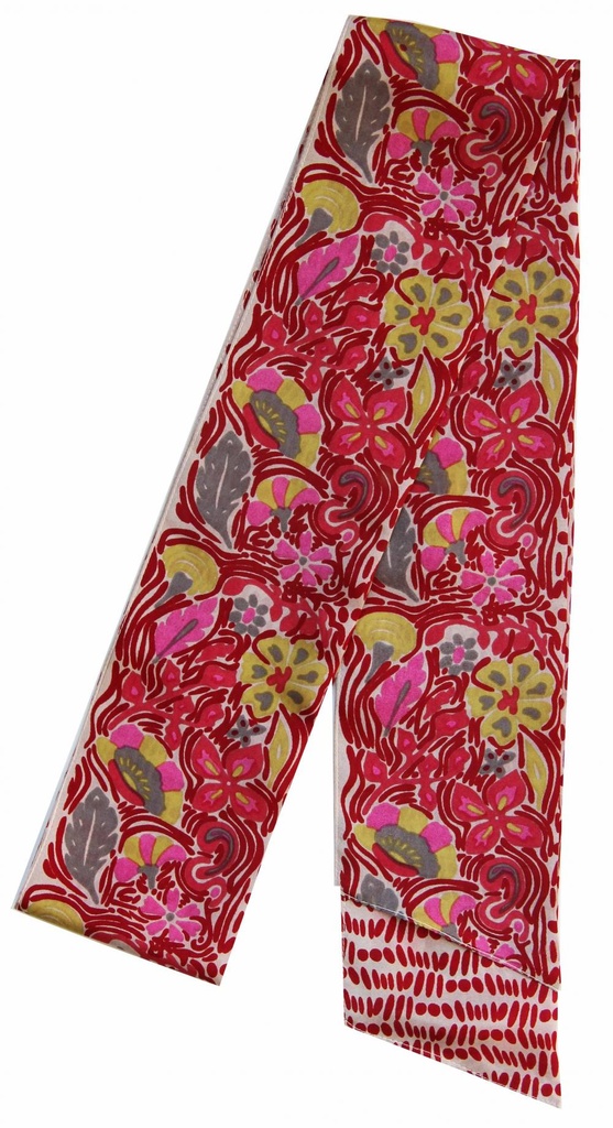 Les Belles Vagabondes - Seidenschal Bandeau Slash Jardin Anglais Bordeaux