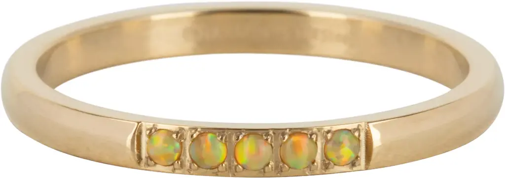 Charmins Ring - R1132 - Goldplated Memoire ring yellow opal stones