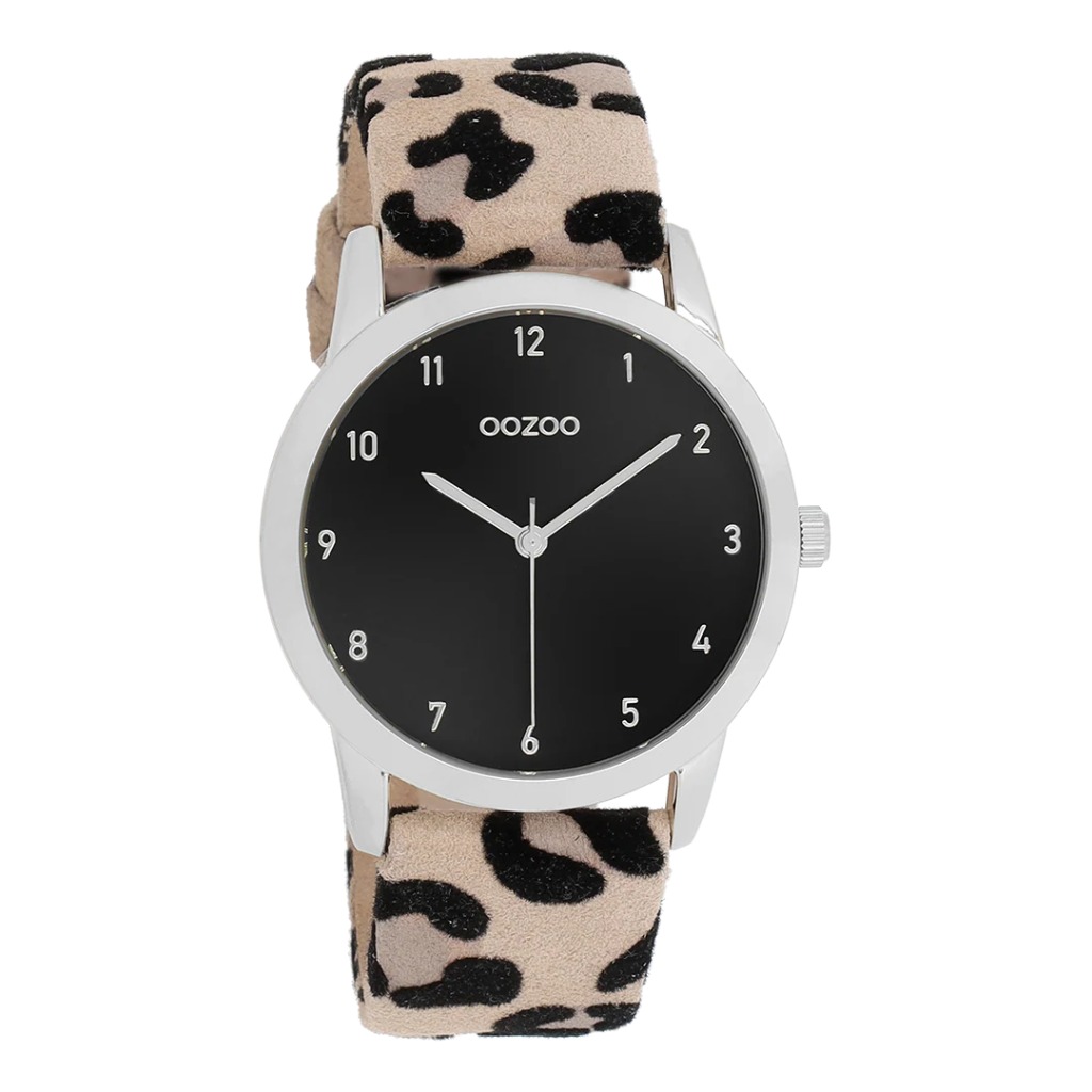 Oozoo Timepieces - Armbanduhr - Leo Damen -  silber/schwarz 38mm M