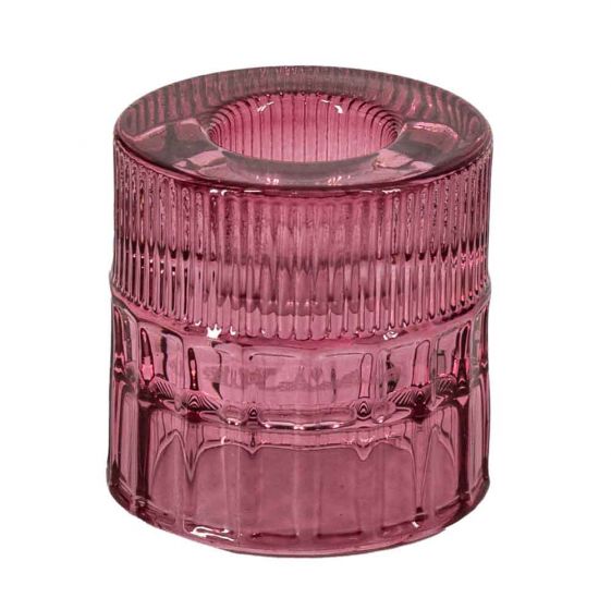 Homebound - Kerzenhalter 2in1 Glas rosa