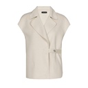 Caroline Biss - Weste STRAIGHT-FIT SHORT BODY WARMER WITH ASYMMETRICAL FASTENING cream 