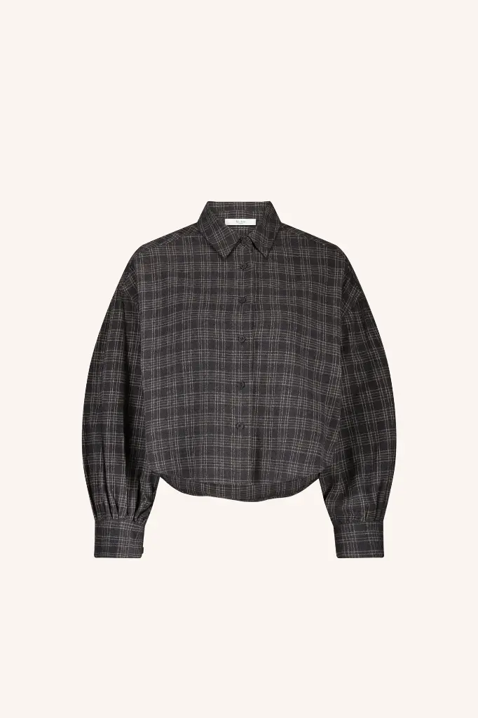 By Bar - Sarah short check blouse - 733 caramel