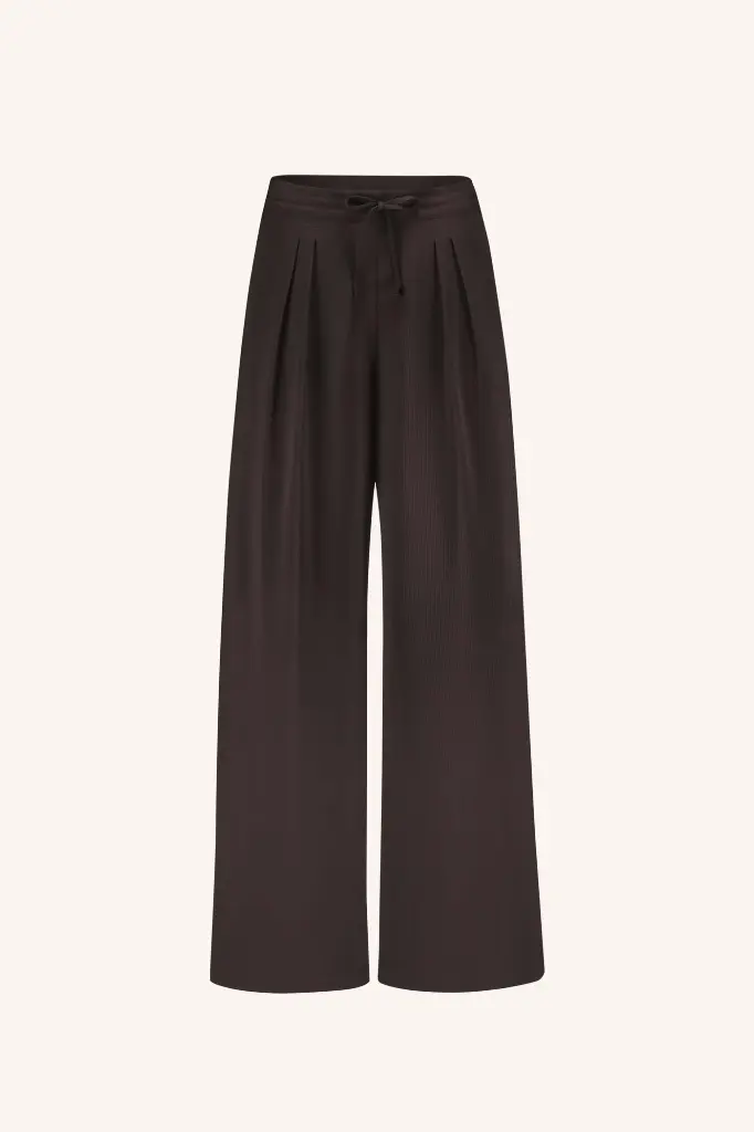 By Bar - Uma satin stripe pants - 872 cafe noir