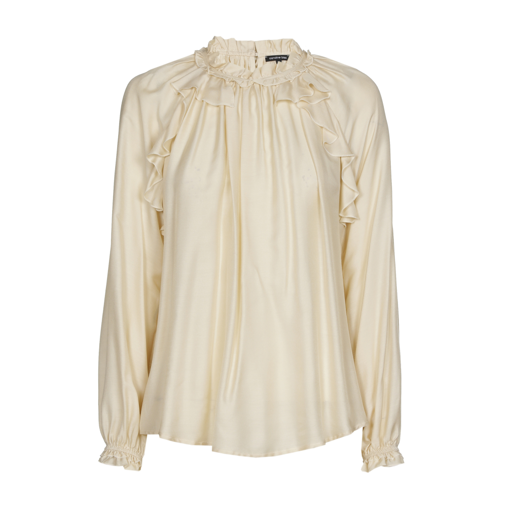 Caroline Biss - Tunika STRAIGHT FLOWY BLOUSE WITH FLOUNCE EFFECT cream