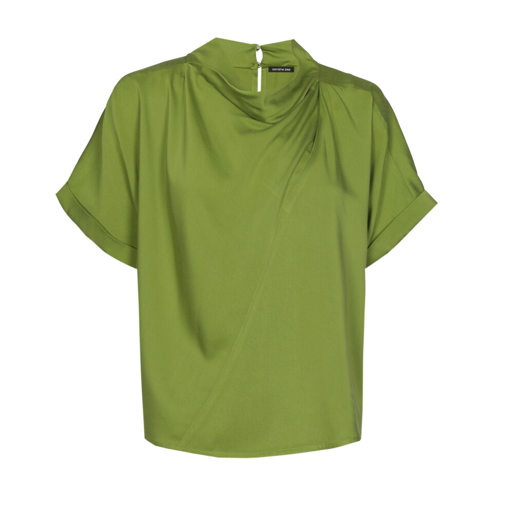 Caroline Biss - Tunika blouse STRAIGHT TOP WITH PLEAT DETAIL avocado