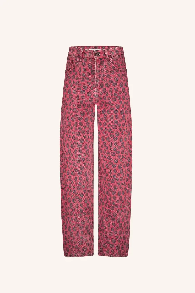By Bar - Lew Red Cheetah Pants - 1303 Red Cheetah print