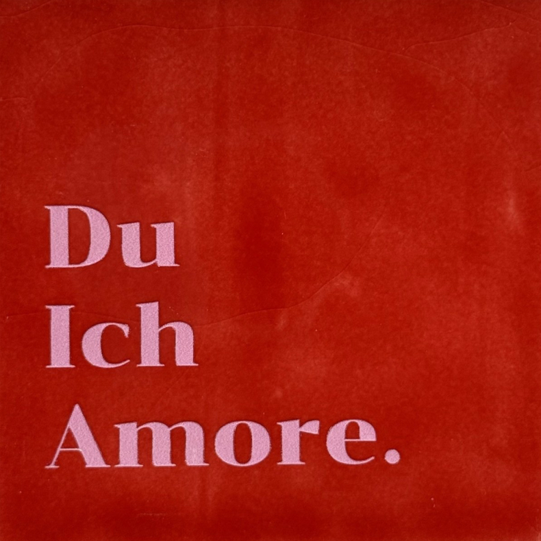 Yett Tiles - Fliese/Untersetzer Du ich amore rot/warmrosa