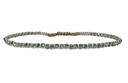 LeJu - Thin Bracelet silver metallic threads with silver glass beads