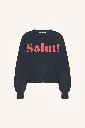 By Bar - Bibi Salut Sweater - 856 midnight (red print)