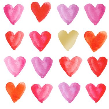 PPD - Aquarell Hearts gold Servietten 33x33
