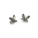 Lisa Kroeber Jewellery Art - Earrings Birds Big -  Rhodium Silver