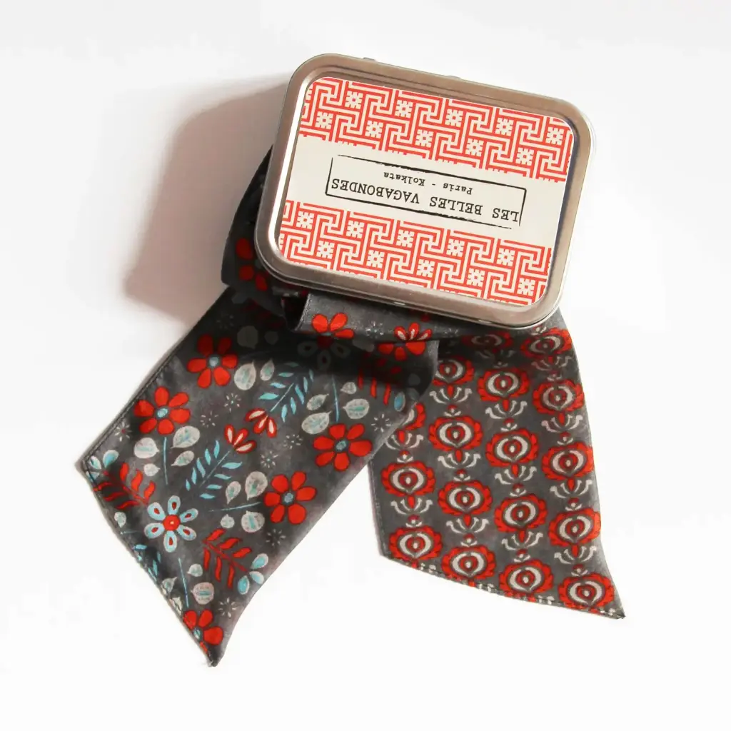 Les Belles Vagabondes - Seidenschal Bandeau Ludmila Marron