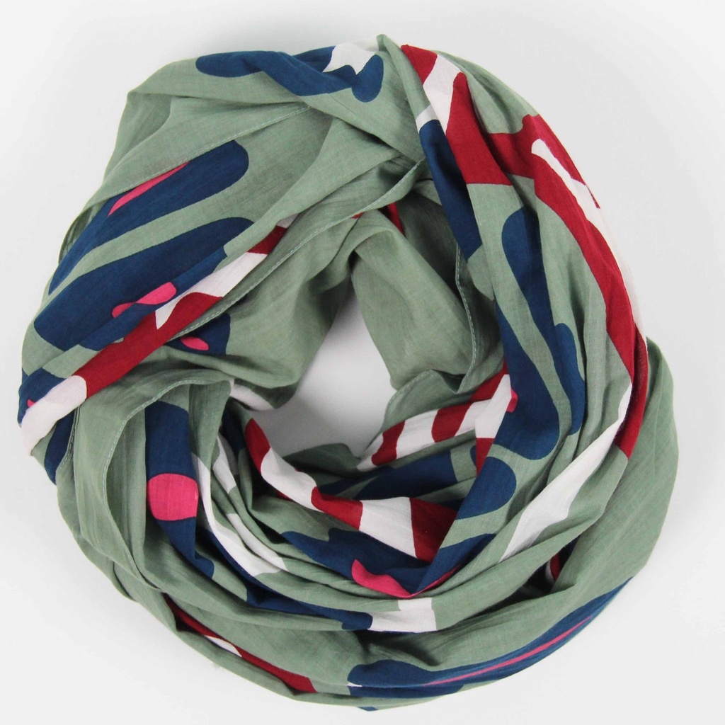 Les Belles Vagabondes - Seidenschal Biobaumwolle Foulard Equateur Kaki