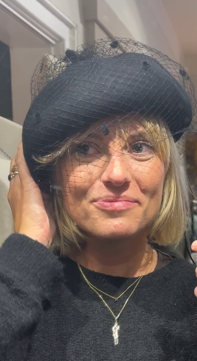 Baretmütze Beret mit Schleier schwarz (Baskenmütze)