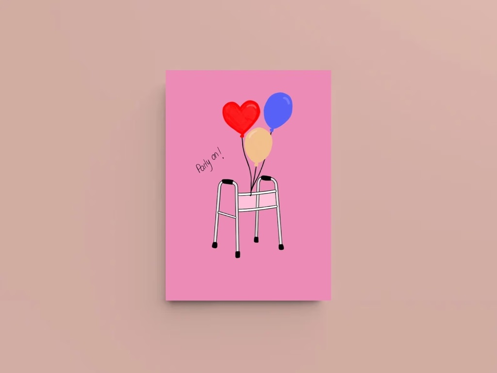 Hej Ibiza - Postkarte - Party on (Rollator)