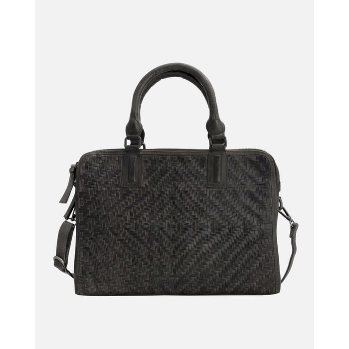 Amsterdam Heritage - Ledertasche BLOM - Vintage Leather Laptop Bag Dark Grey