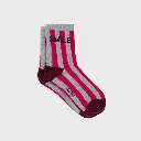 Billybelt - Baumwollsocken SMILE gestreift - pink grey